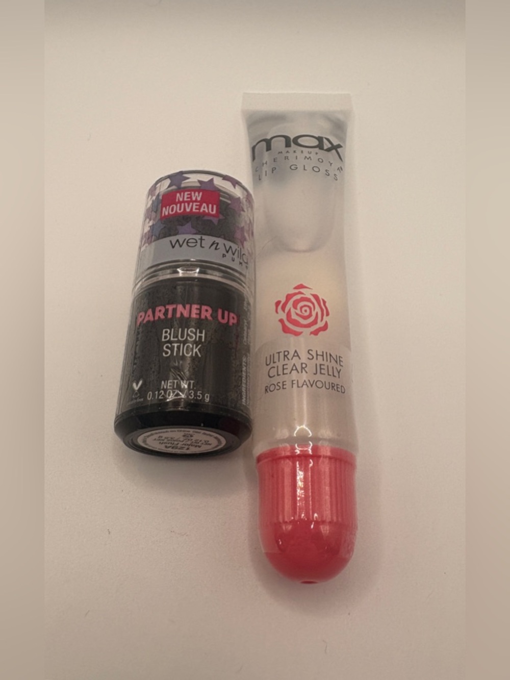 Wet n Wild Blush Stick & Max Makeup Cherimoya Lip Gloss Vegan Cruelty-Free NWOB